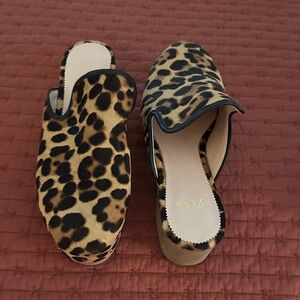 J. Crew Leopard Print Mules - Worn Twice